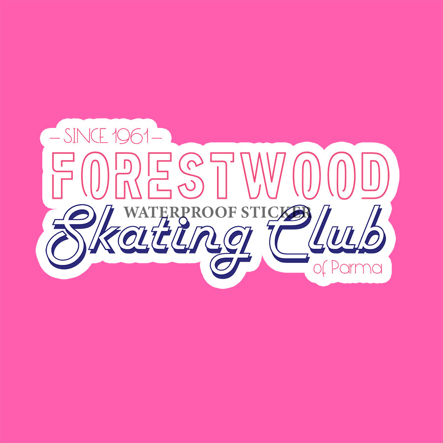 Retro Forestwood Skating Club Water Proof Sticker