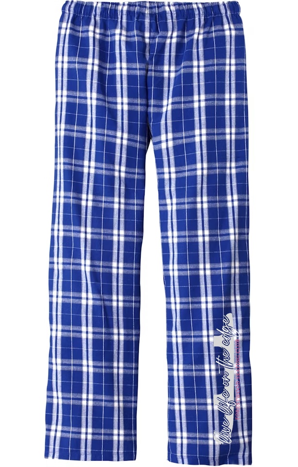 Forestwood Skating Club Live Life on the Edge Script Flannel Pants - ADULT only