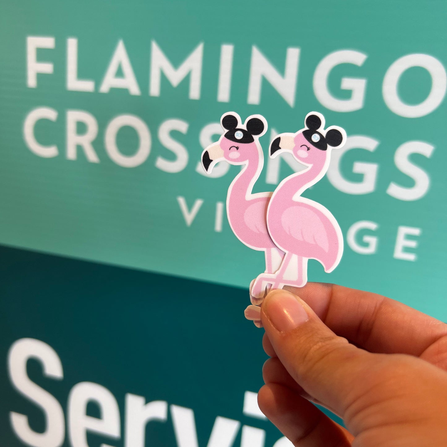 Flamingo Crossing Mascot sticker | Disney College Program | Flamingo Crossing Village | Cast members