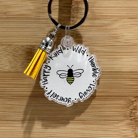 Bee Keychain Motivational | Positive Keychain | Motivational Keychain | Bee Gift