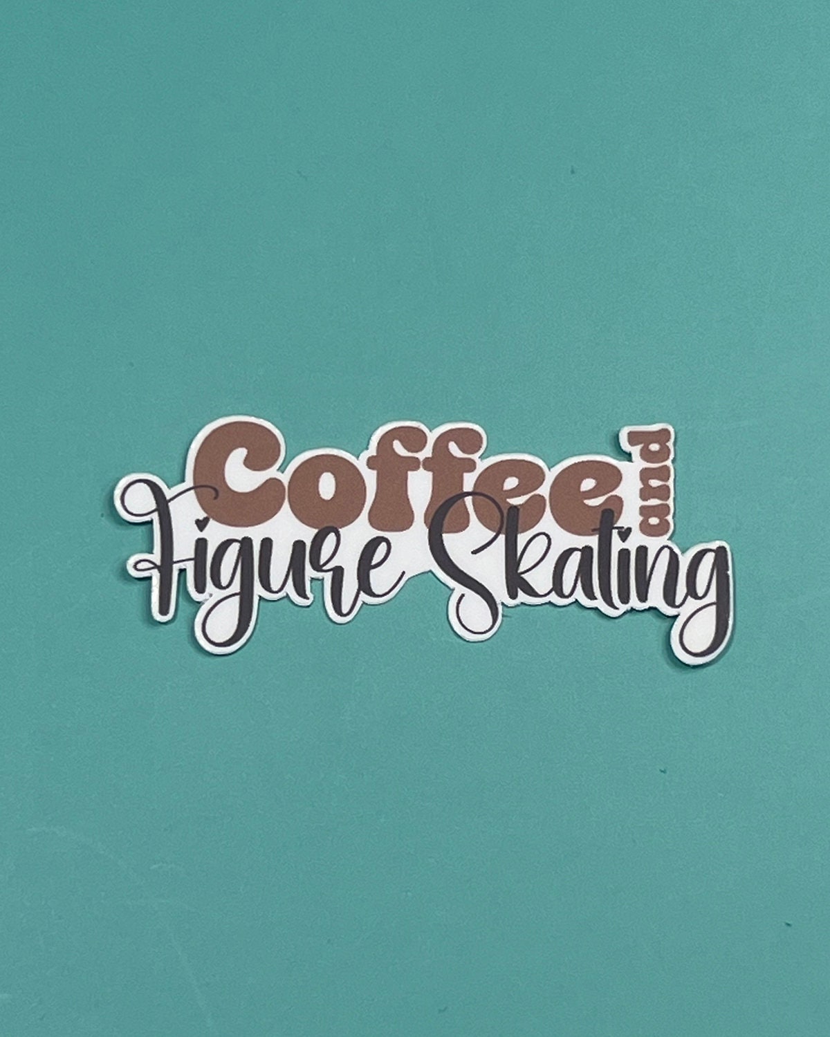 Coffee and Figure Skating Waterproof Sticker