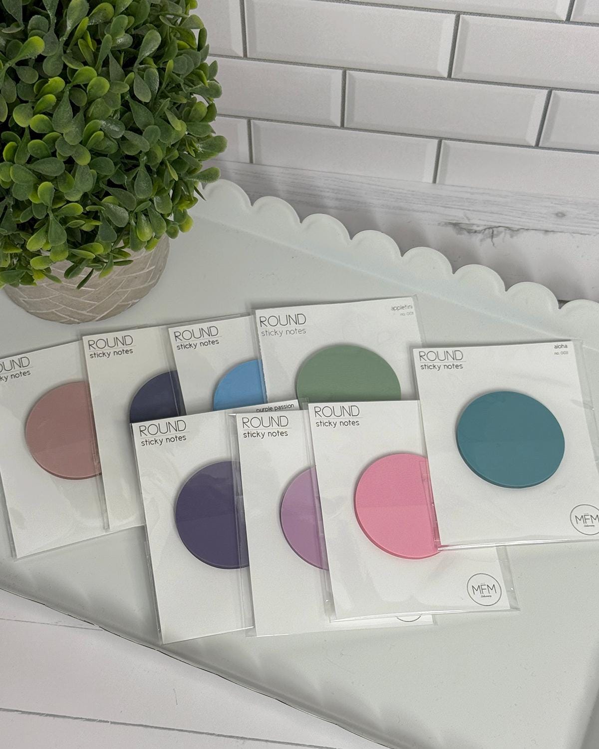 Transparent Round Flag Sticky Notes - 1.75" - Various Colors