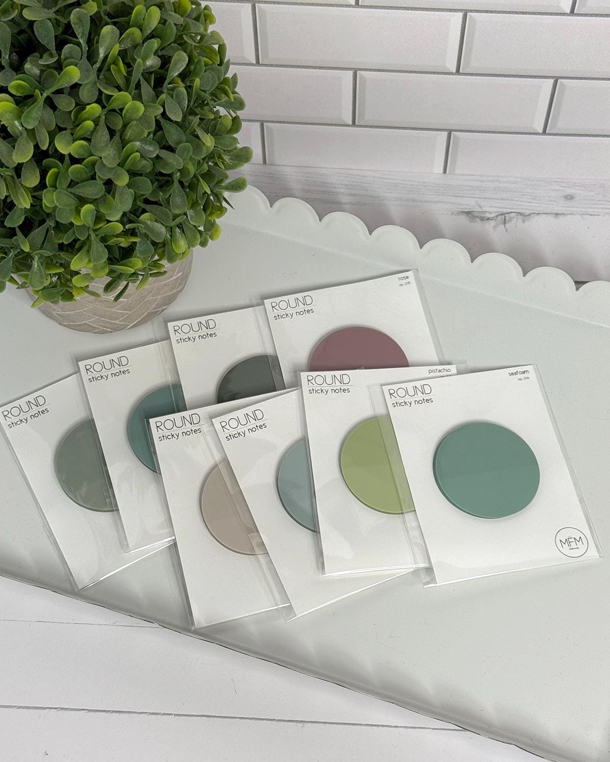Transparent Round Flag Sticky Notes - 1.75" - Earthy Colors