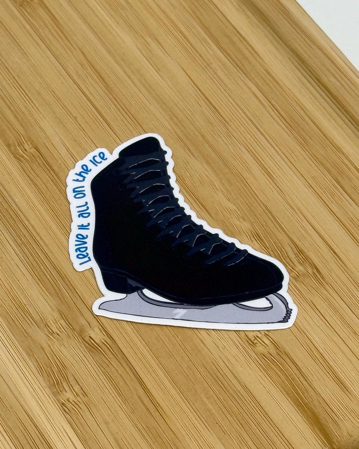 Leave it All on the Ice Black Skate - Waterproof Sticker