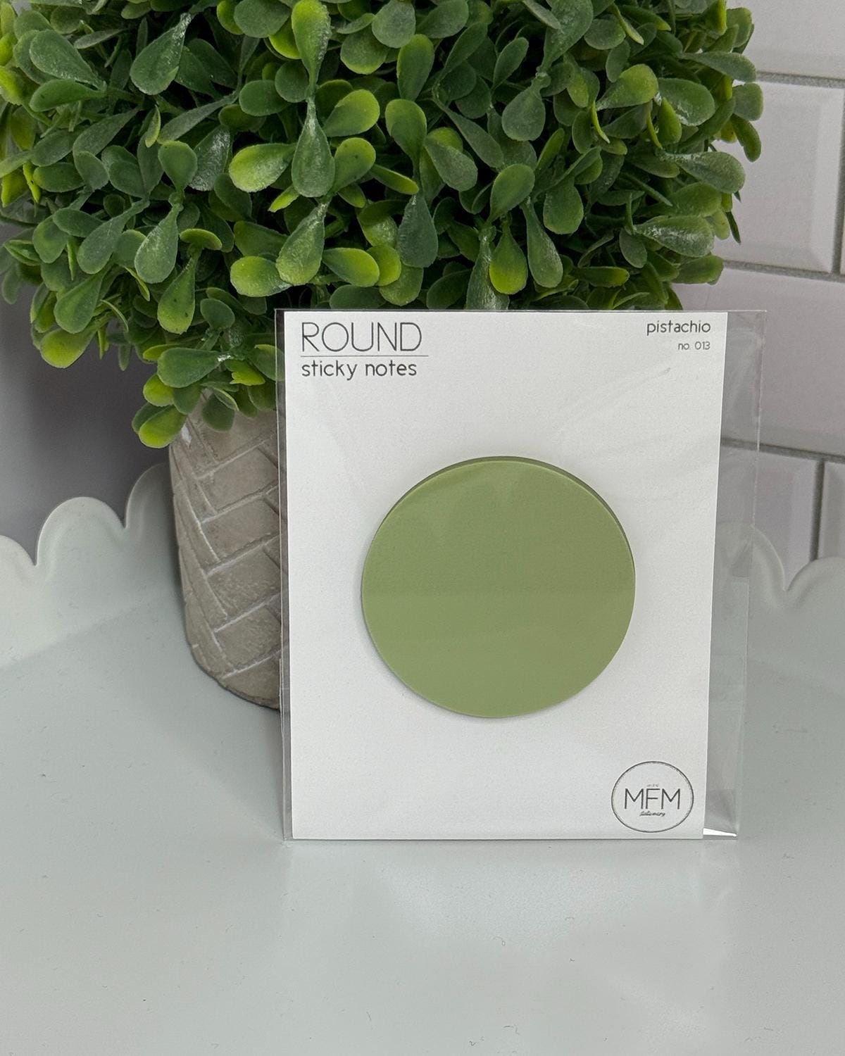 Transparent Round Flag Sticky Notes - 1.75" - Earthy Colors