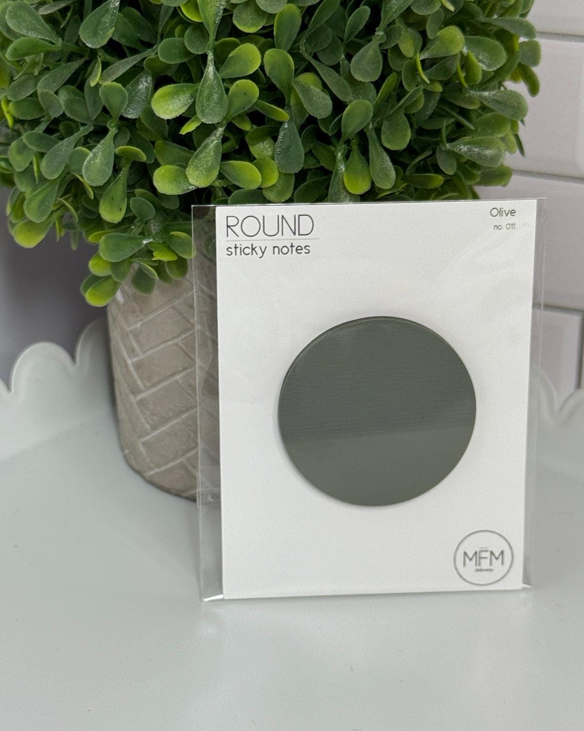Transparent Round Flag Sticky Notes - 1.75" - Earthy Colors