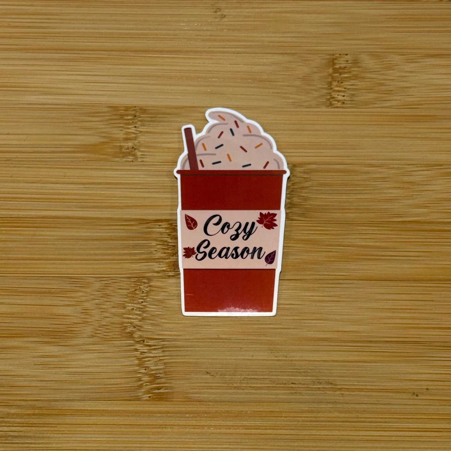Cozy Season Fall Coffee Sticker - Waterproof Fall Sticker