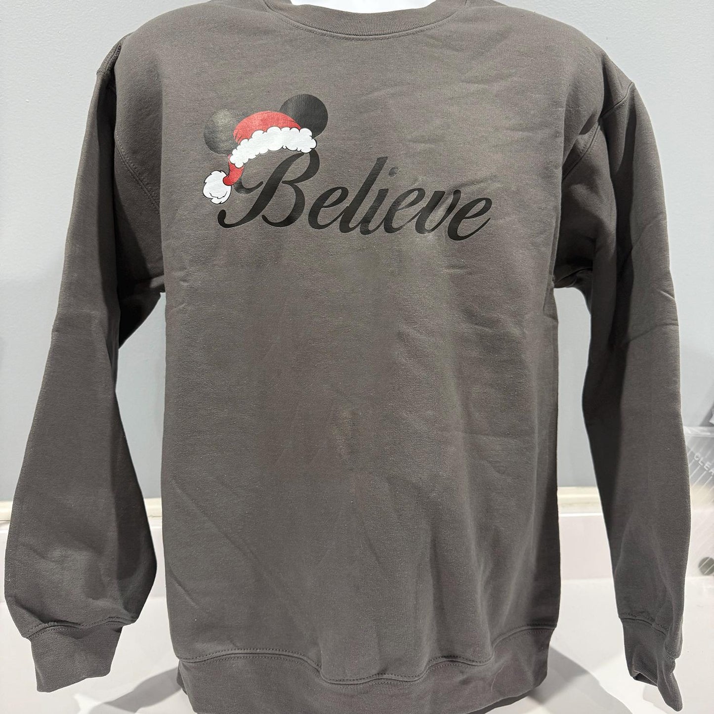 Believe Mickey-Eared Santa Hat - Holiday Sweatshirt