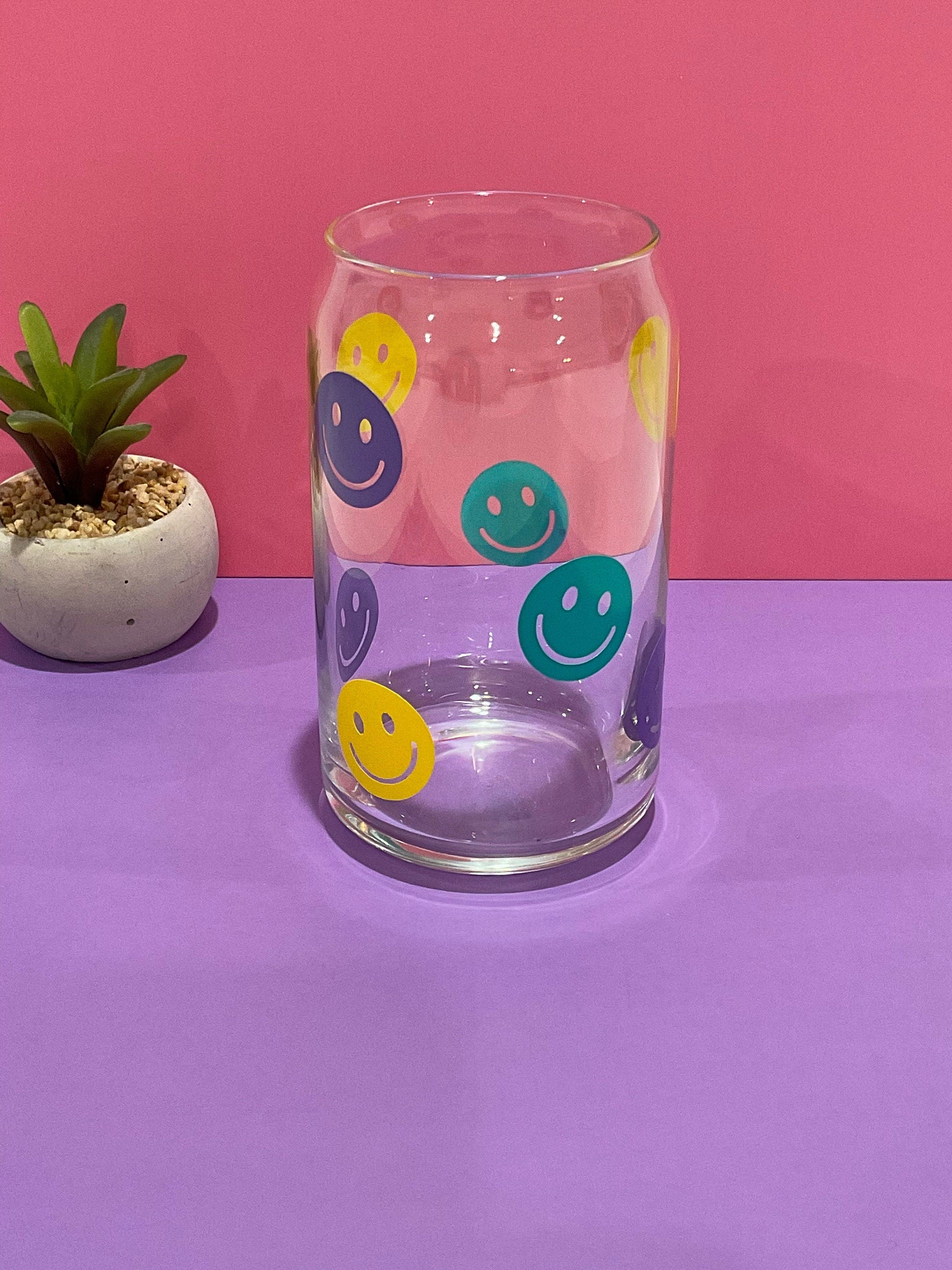 Smiley Face Can Glass Cup – MamaBear Organics