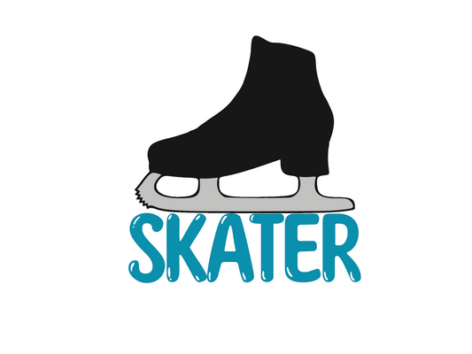 Black Figure Skate - Waterproof Sticker