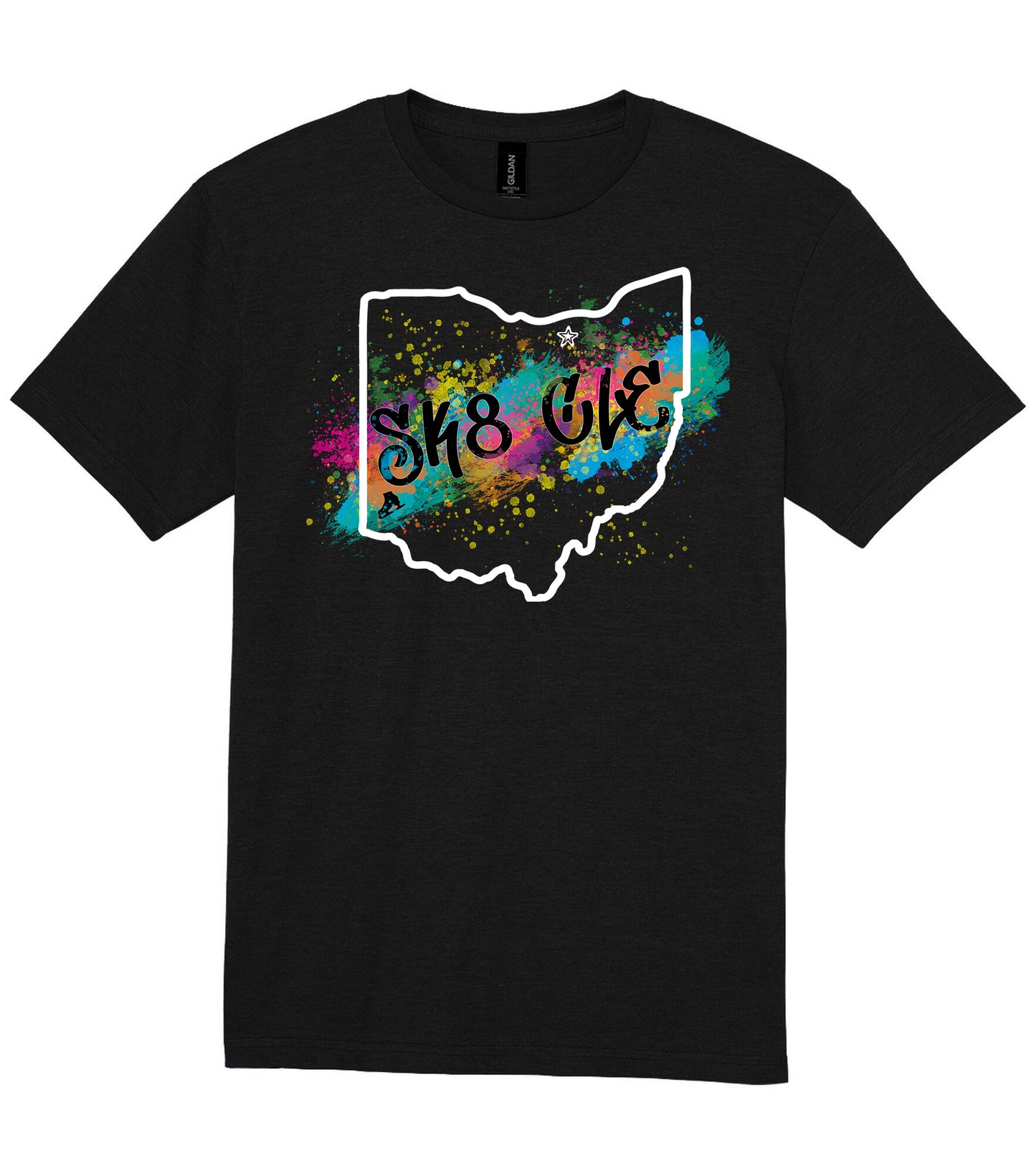 SK8 CLE Black T- Shirt - Available in youth and Adult