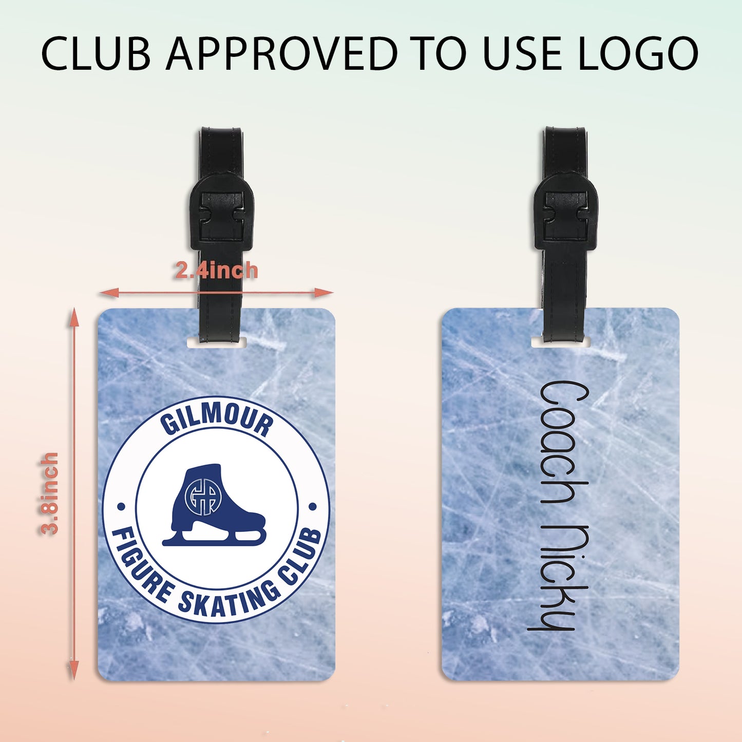 Gilmour Figure Skating Academy  Luggage Tag with Personalized Back