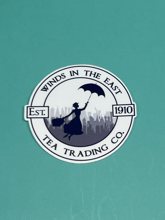 (Winds in the east Tea Trading Co  | Mary Poppins | Disney Sticker | Waterproof Sticker