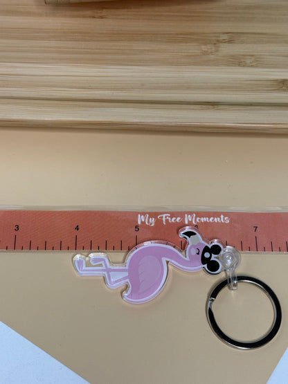 Flamingo Crossing Village Flamingo Mascot Acrylic Keychain