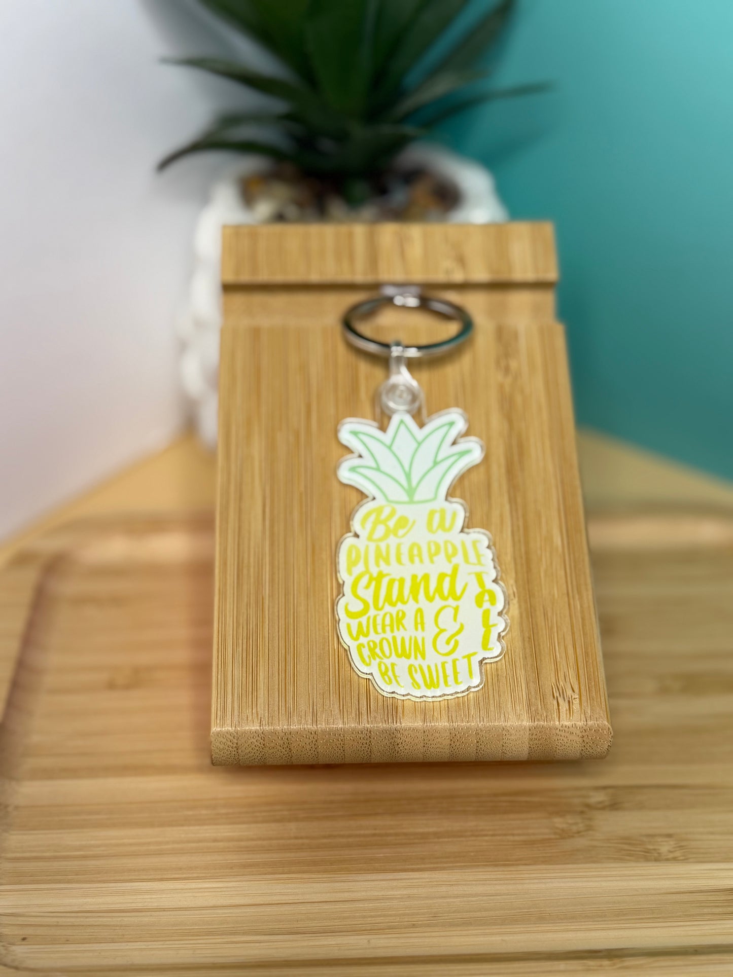 Stand Tall Pineapple Keychain | Positive Keychain | Motivational Keychain | Wear a Crown