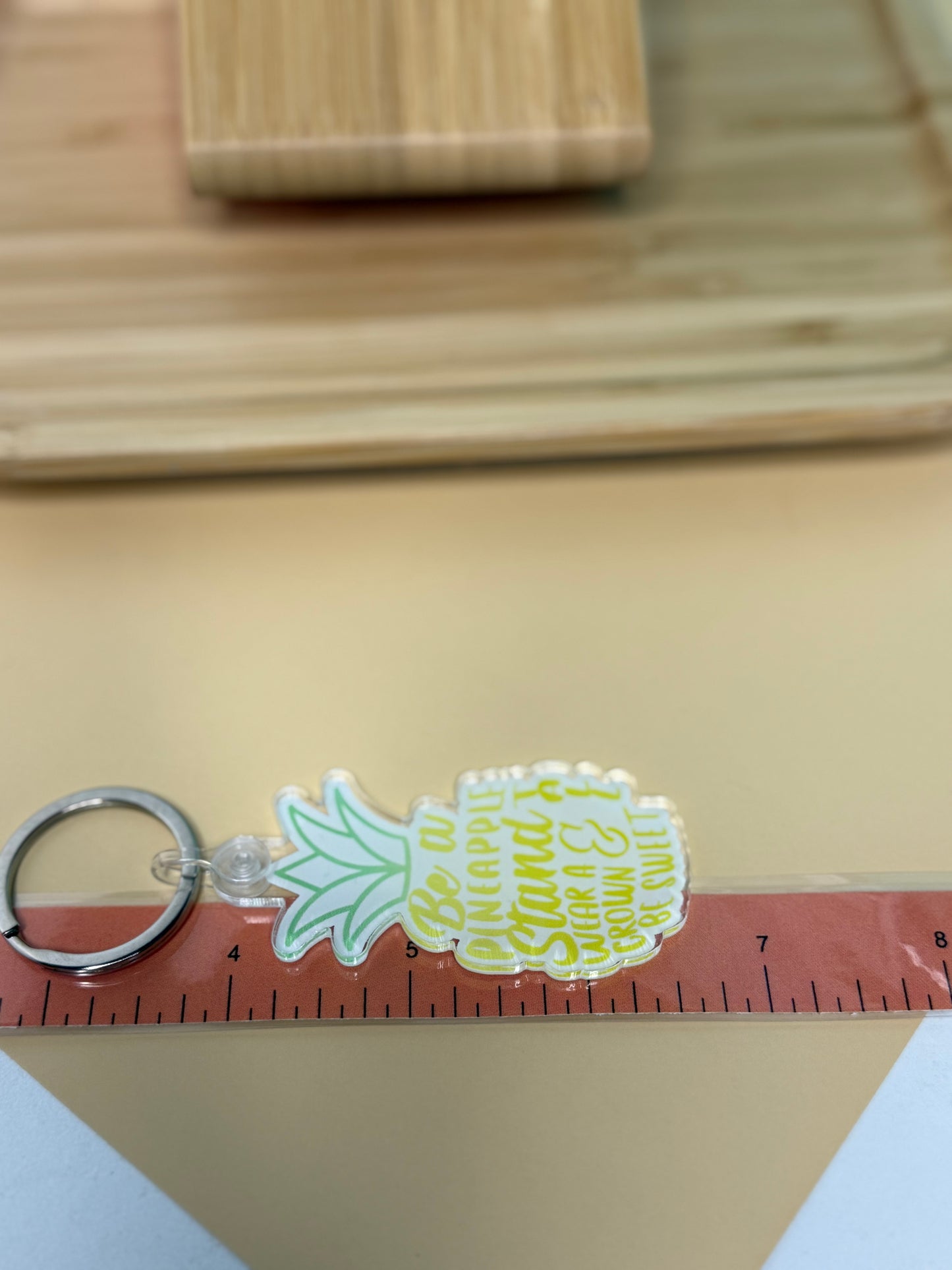 Stand Tall Pineapple Keychain | Positive Keychain | Motivational Keychain | Wear a Crown