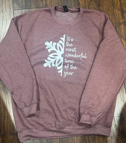 It's The Most Wonderful Time of the Year Snowflake Sweatshirt