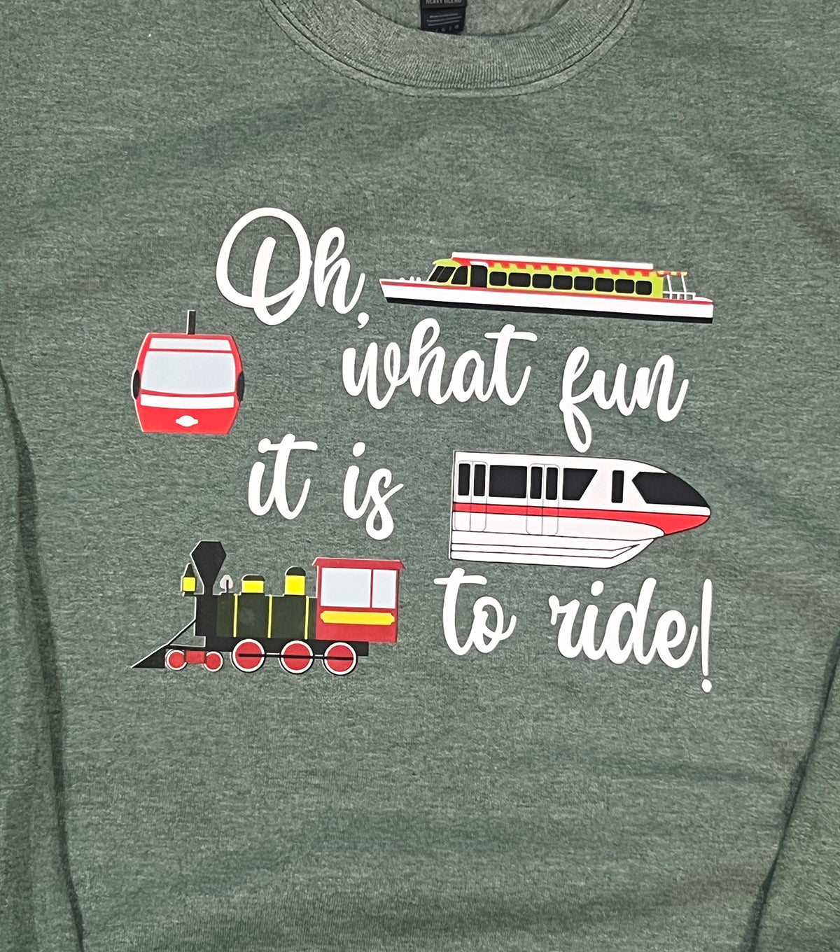 Oh What Fun It Is To Ride! Disney Transportation Holiday Sweatshirt