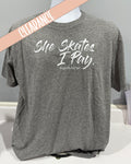 She Skates I Pay #FigureSkatingMom Heather Grey - Clearance