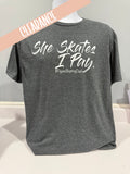 She Skates I Pay #FigureSkatingDad Heather Dark Grey - Clearance