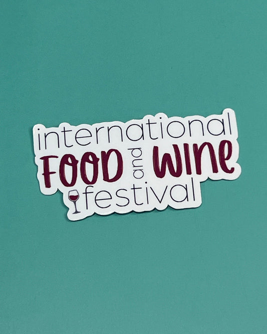 International Food and Wine Festival Waterproof Sticker  - EPCOT Inspired