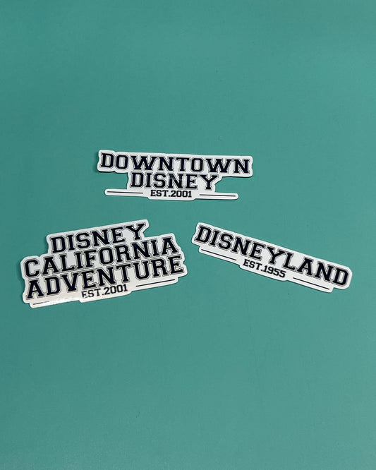 Disney Park Year Date - Disney California Sticker Bundle