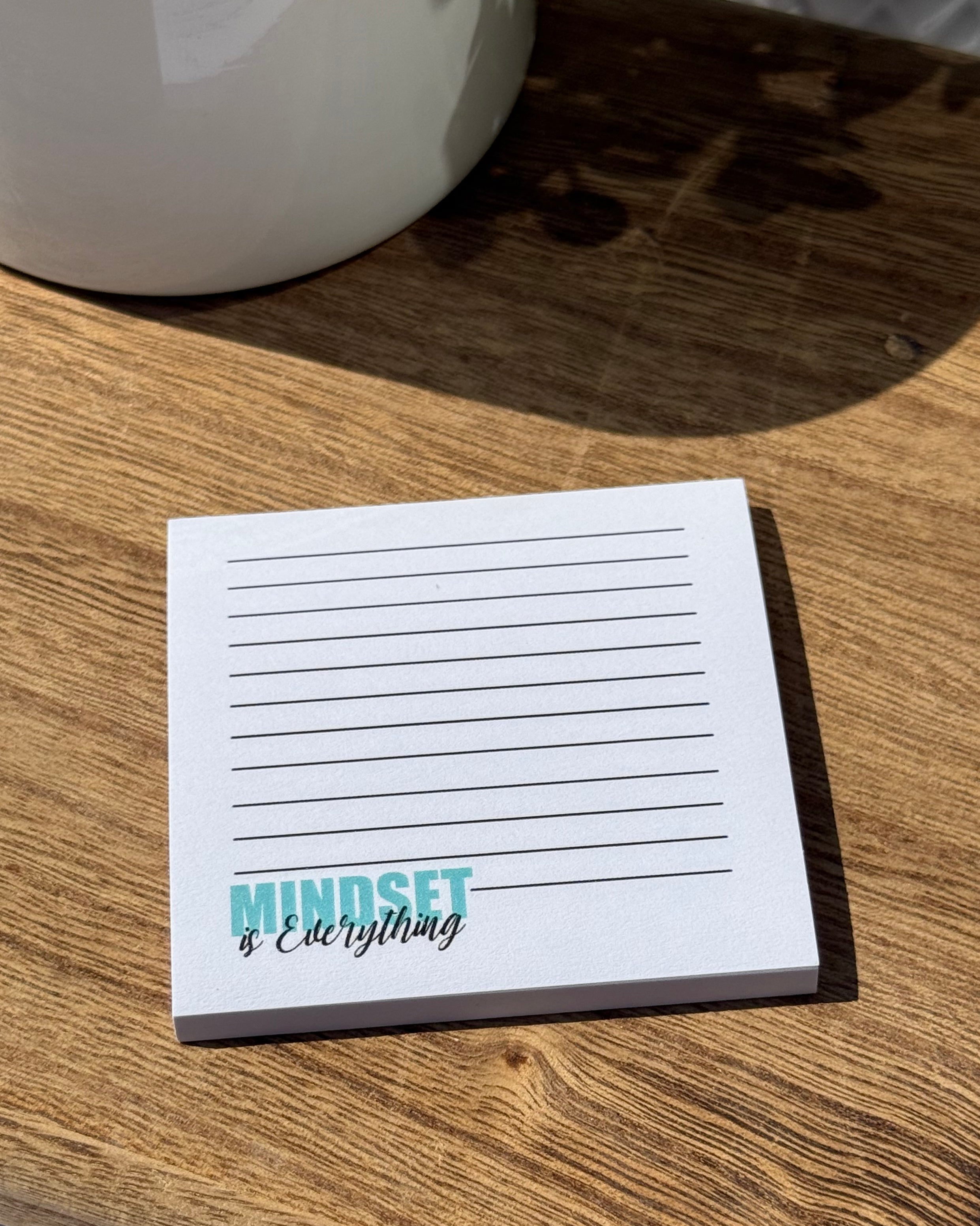 Mindset is Everything 3x3" Sticky Notes, Note Pad - Post It Brand, Motivational Note Pad 50 Sheets