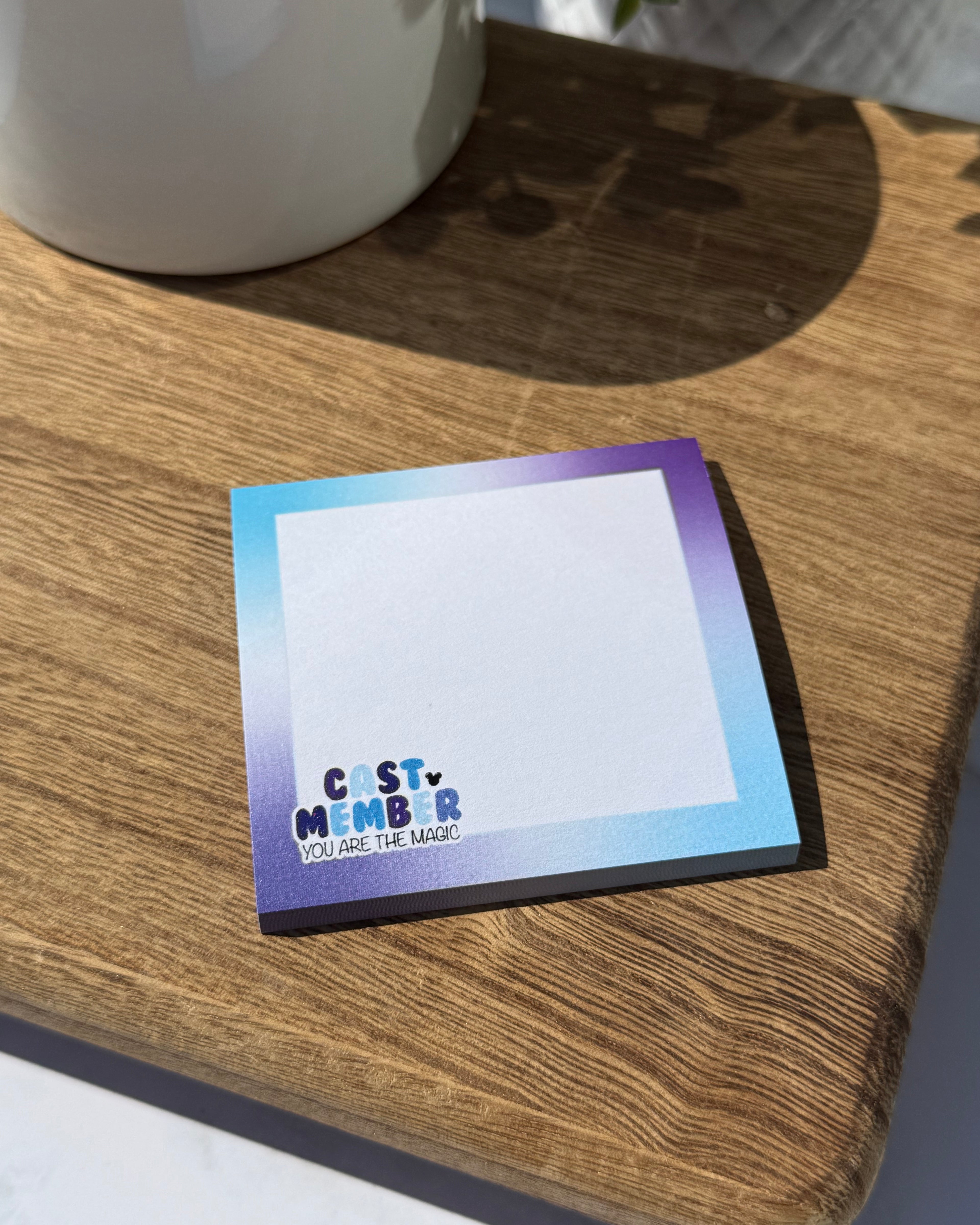 Cast Member 3x3" Sticky Notes, Note Pad- Post It Brand 50 sheet