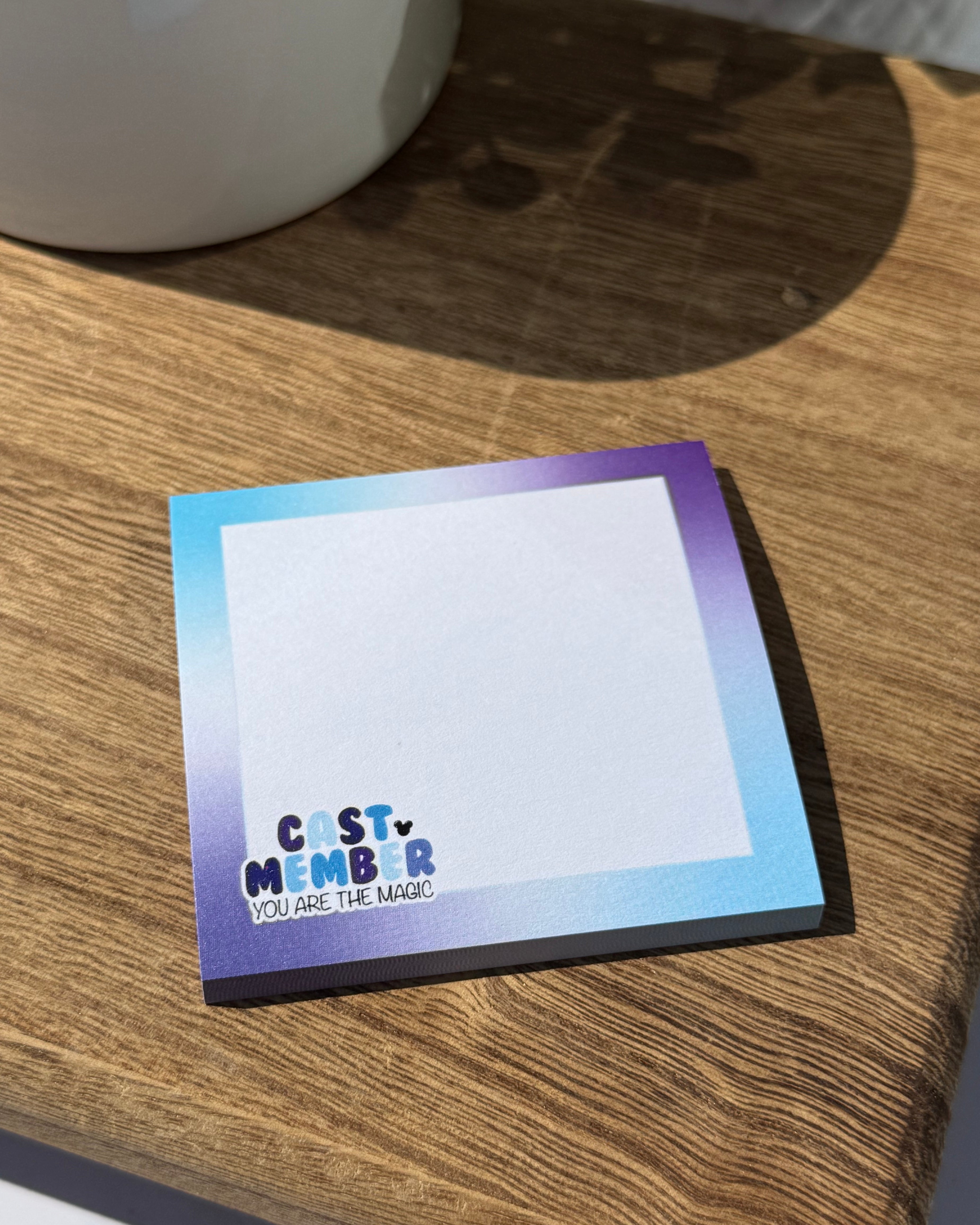 Cast Member 3x3" Sticky Notes, Note Pad- Post It Brand 50 sheet