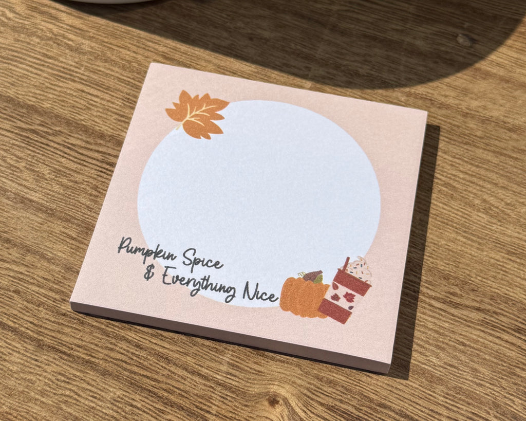 Pumpkin Spice and Everything Nice 3x3" Sticky Notes: Fall Post-it Brand Note Pad