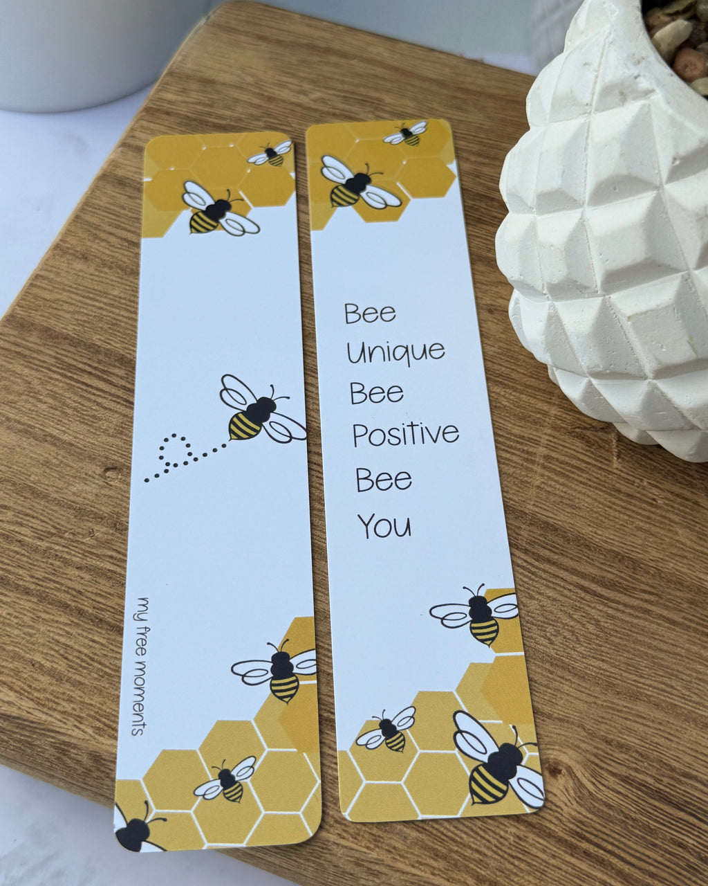Bee Positive Motivational  Double Sided Bookmark - 1.5" x7"
