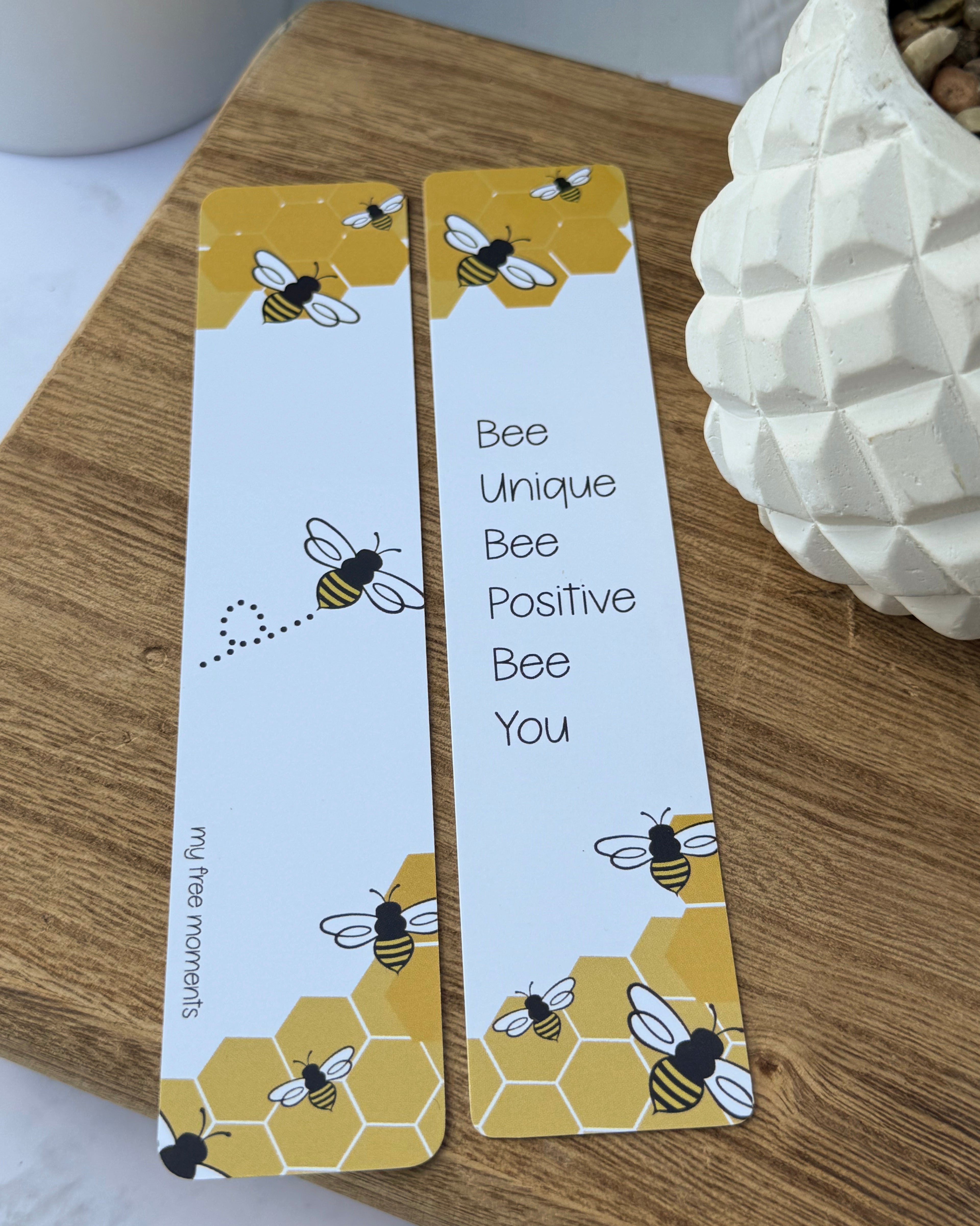 Bee Positive Motivational  Double Sided Bookmark - 1.5" x7"