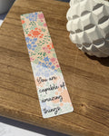 Peachy Floral Bookmark Double Sided - 1.5" x7"