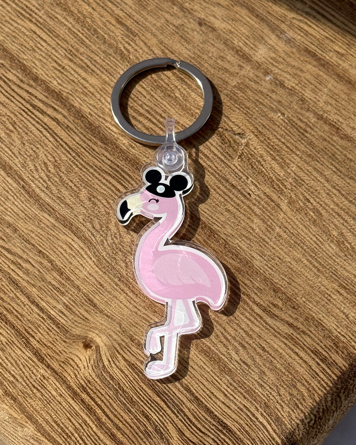 Flamingo Crossing Village Flamingo Mascot Acrylic Keychain