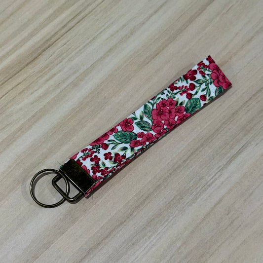 Pink Floral Keyfob