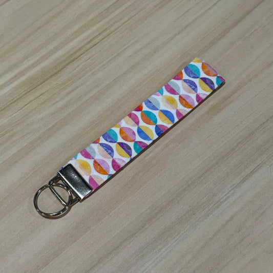 Colorful Retro Ovals Keyfob