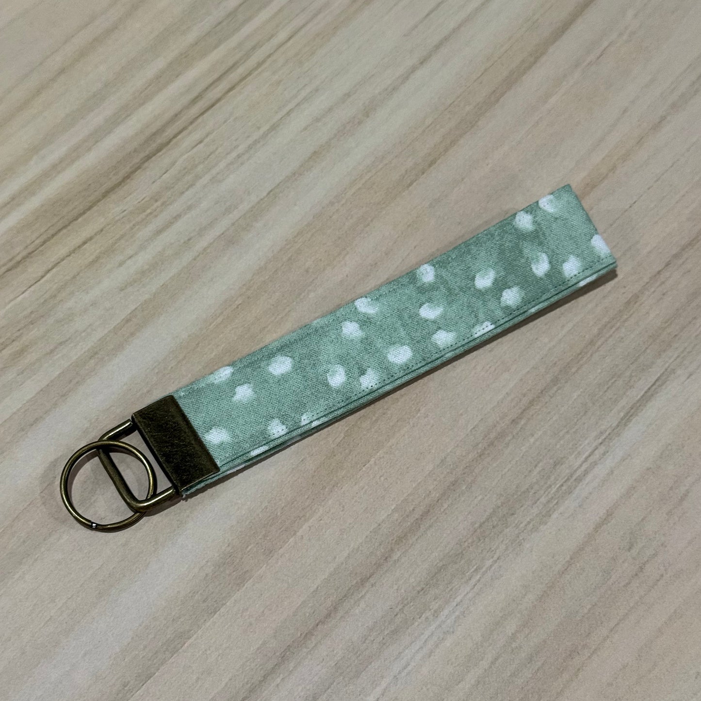 Green Whimsical Dots Keyfob