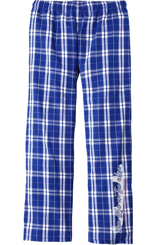 Forestwood Skating Club Live Life on the Edge Script Flannel Pants - ADULT only