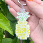 Stand Tall Pineapple Keychain | Positive Keychain | Motivational Keychain | Wear a Crown