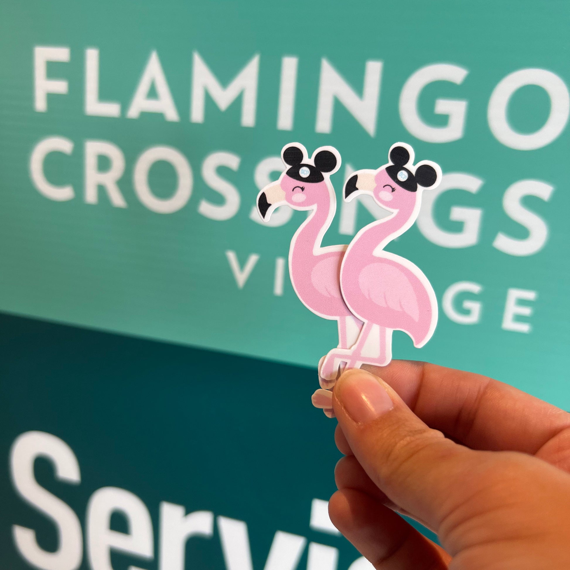 Flamingo Crossing Mascot sticker | Disney College Program | Flamingo Crossing Village | Cast members