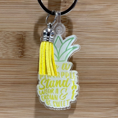 Stand Tall Pineapple Keychain | Positive Keychain | Motivational Keychain | Wear a Crown