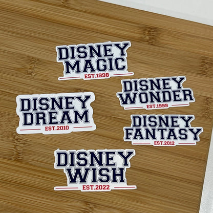 Disney Cruise Line Established Sticker Pack - Magic, Wonder, Dream, Fantasy and Wish. Now including Destiny, Treasure and Adventure add ons.