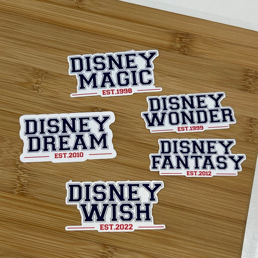 Disney Cruise Line Established Sticker Pack - Magic, Wonder, Dream, Fantasy and Wish. Now including Destiny, Treasure and Adventure add ons.