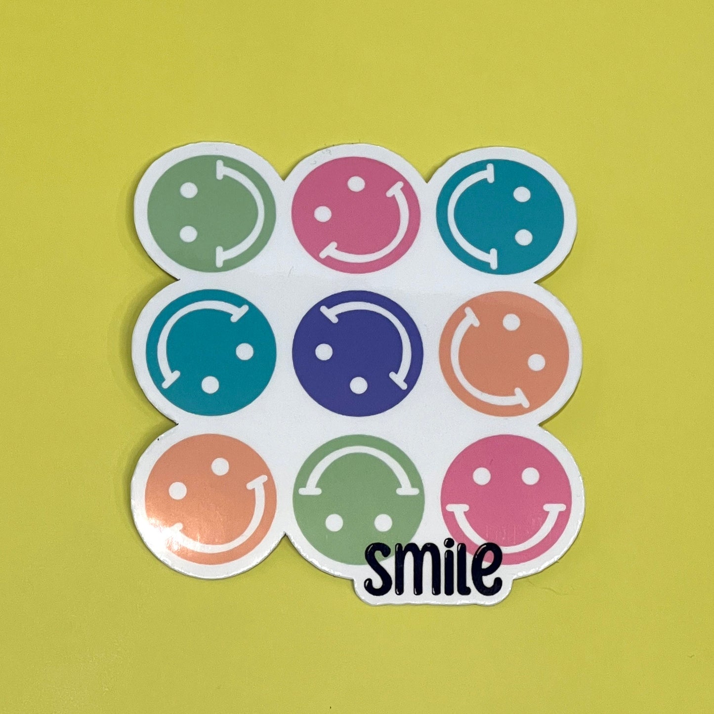 9 Square Smile Face Sticker