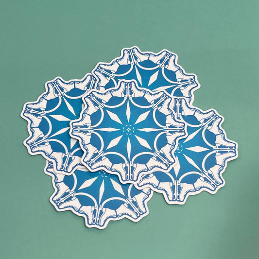 Skate Snowflake - Figure Skater Snowflake - Waterproof Sticker