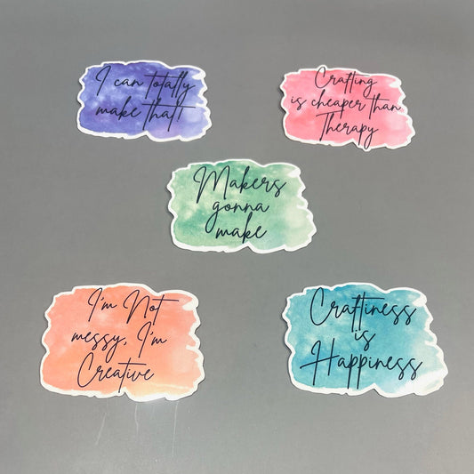 Crafting Quote Waterproof Sticker Bundle