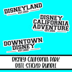 Disney Park Year Date - Disney California Sticker Bundle