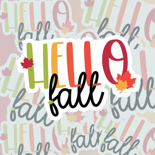 Hello Fall Waterproof Sticker - Waterproof sticker, Stanley sticker