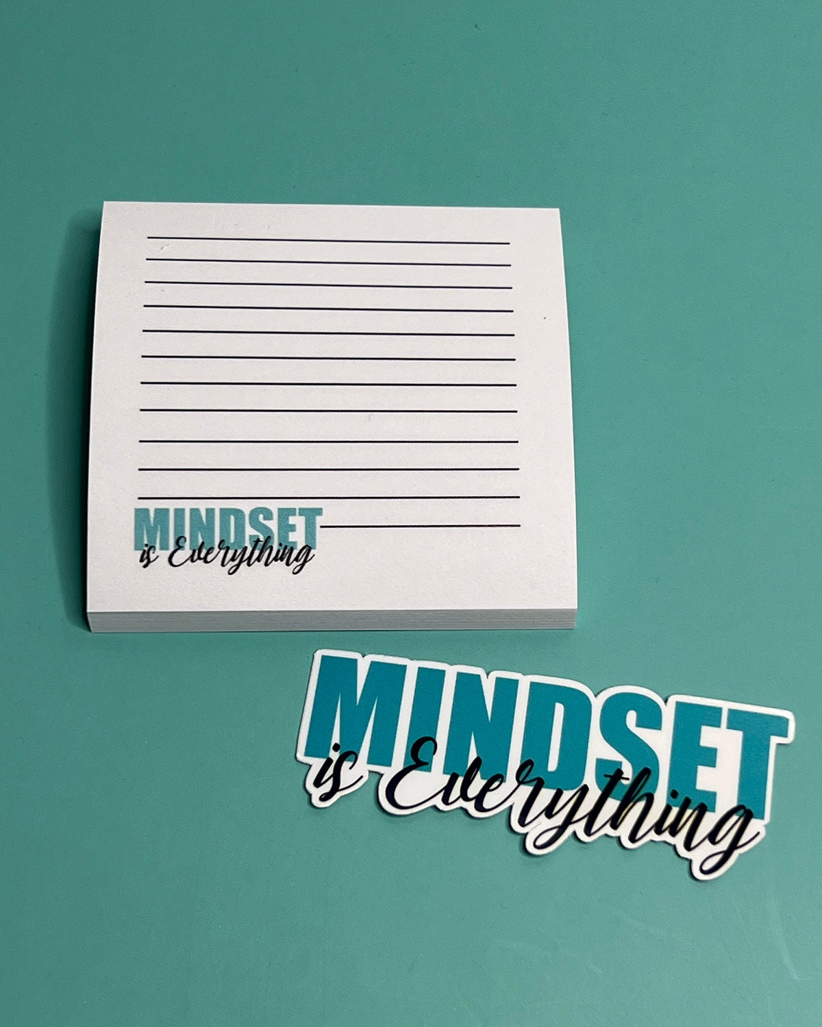 Mindset is Everything 3x3" Sticky Notes, Note Pad - Post It Brand, Motivational Note Pad 50 Sheets