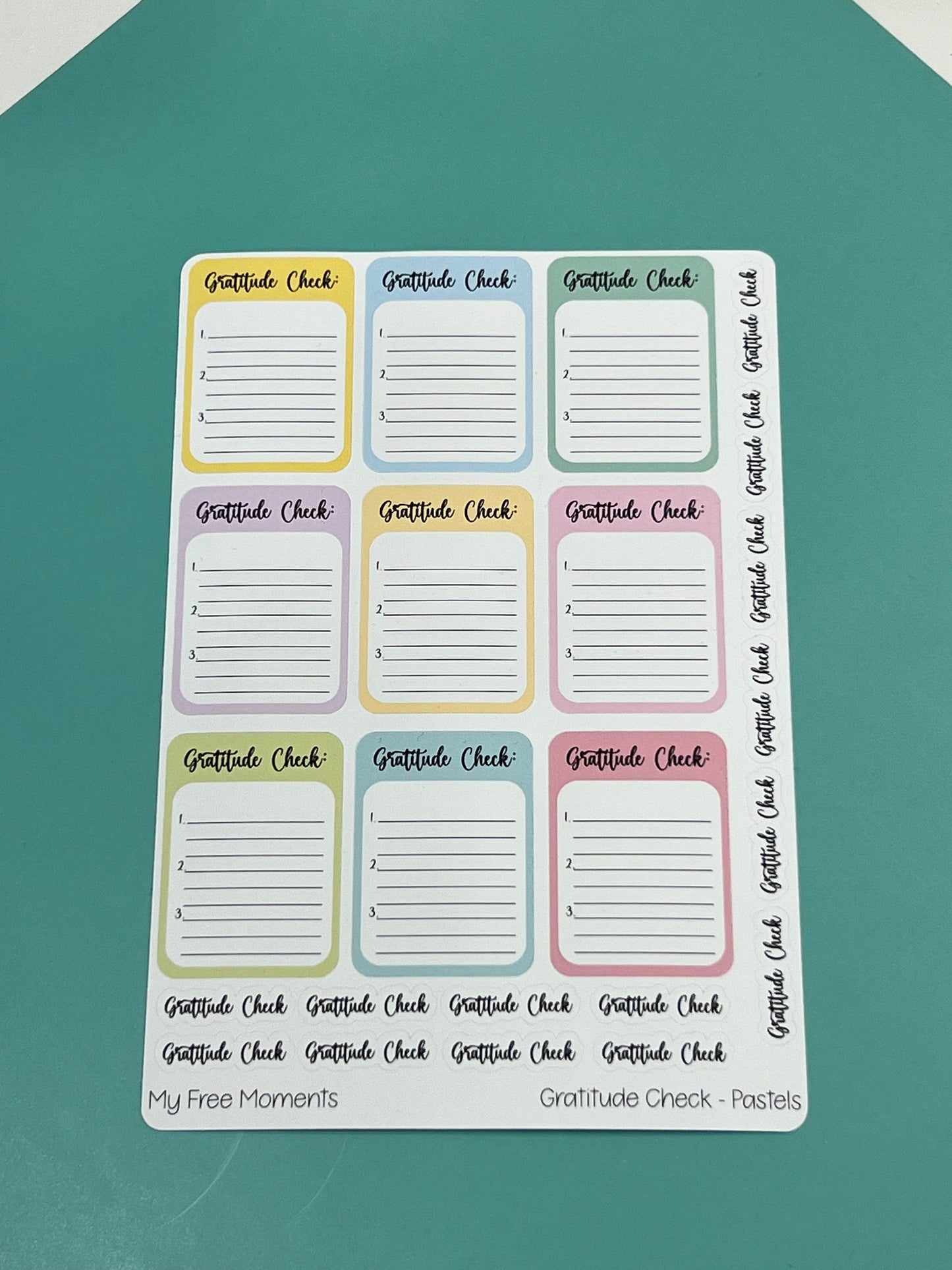 Gratitude Check Planner Sticker Sheet